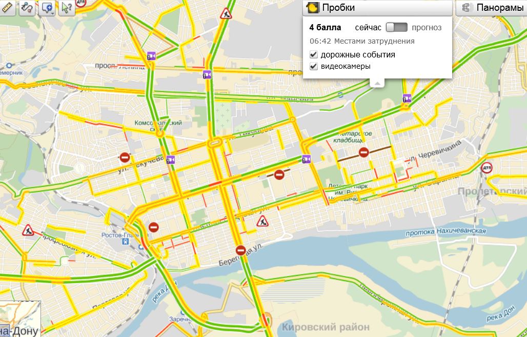 Карта пробок в ростове на дону сейчас
